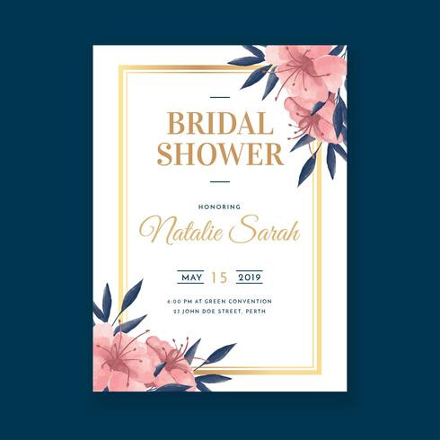 Bridal Shower Invitation Template Floral Watercolor Bridal Shower Invitation Template