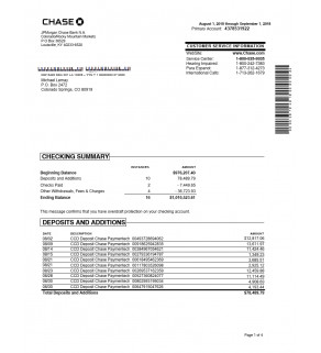Chase Bank Statement Template Chase Business Statement In 2020