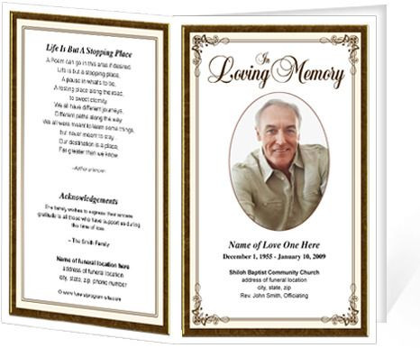 Free Memorial Card Template Creative Funeral Program Template 6 Colors