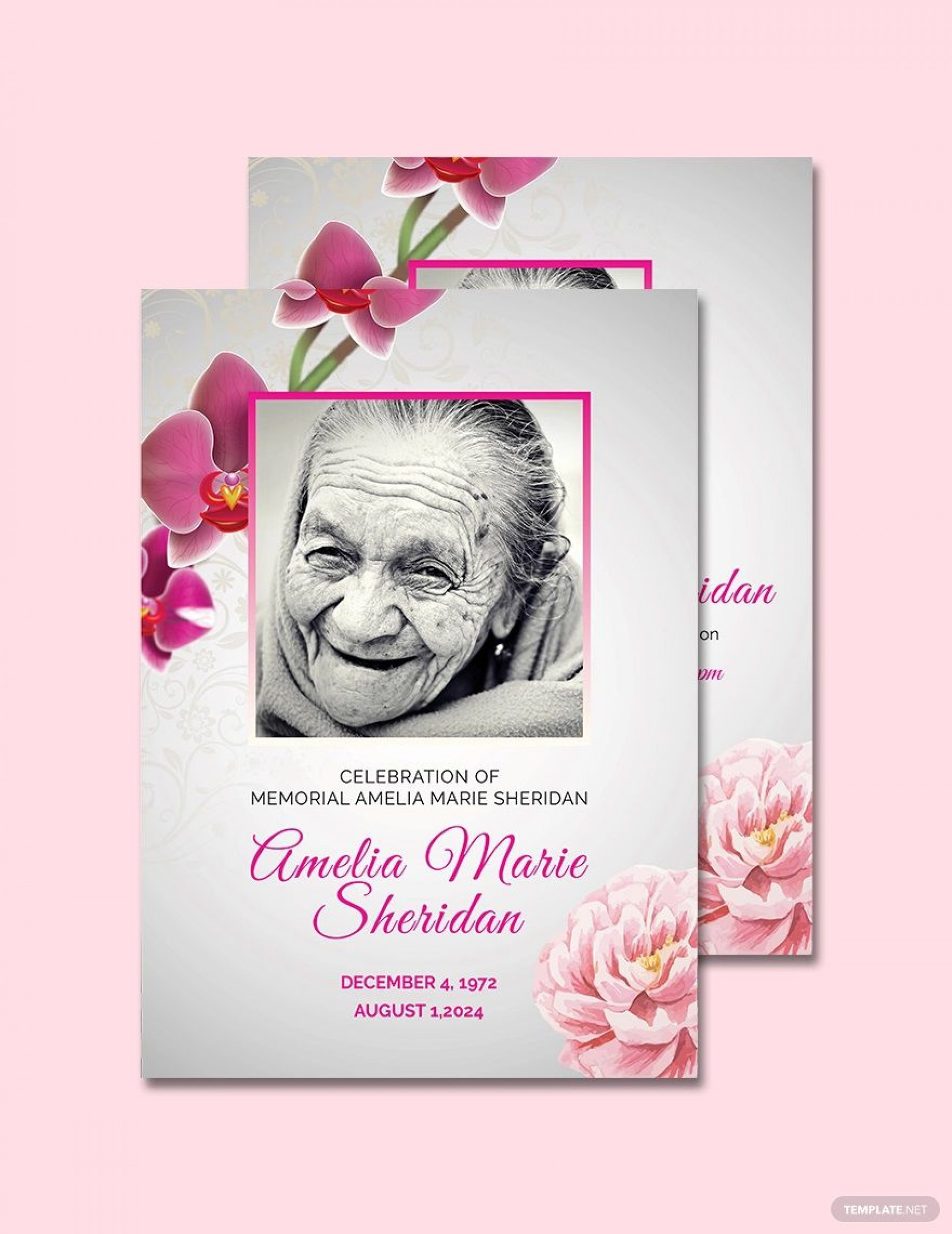 Free Memorial Card Template Addictionary