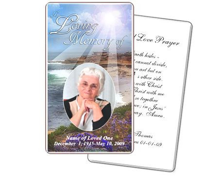 Free Memorial Card Template Funeral Prayer Cards Seascape Prayer Card Templates with