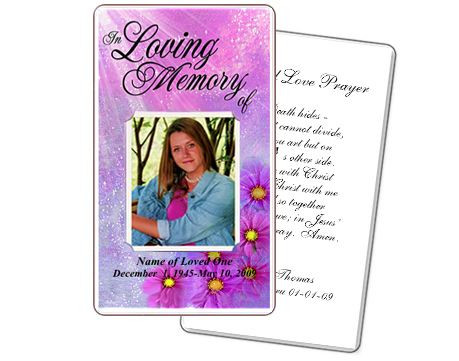 Free Memorial Card Template Memorial Prayer Cards Sparkle Floral Printable Diy Prayer