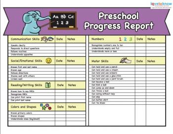 Kindergarten Report Card Template Sample Report for Preschool 101 Report Card Ments to