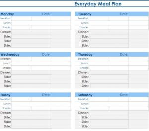 Macro Meal Planner Template Daily Meal Planner My Excel Templates