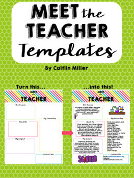 Meet the Teacher Template Meet the Teacher Templates by Caitlin Miller