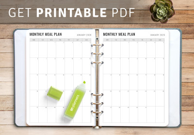 Monthly Meal Planner Template Download Printable Simple Monthly Meal Planner Pdf