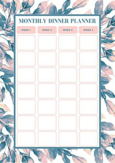 Monthly Meal Planner Template Free Printable Meal Planner Kitchen Set Recipes