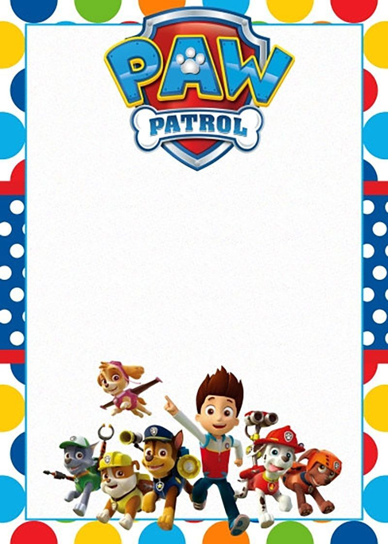 Free Printable Paw Patrol Invitation Template