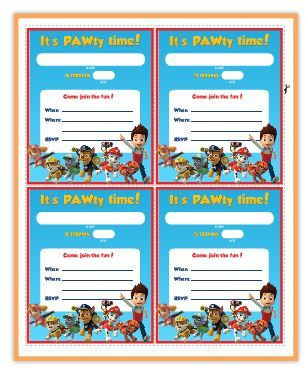 Paw Patrol Invitation Template Paw Patrol Free Printable Invite