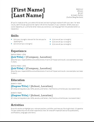 Simple Job Resume Template the Ultimate List Of Simple Free Resume Templates for