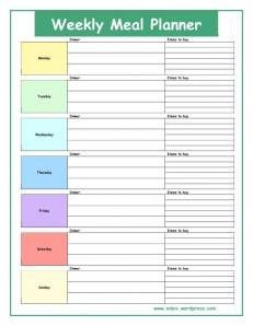 Weekly Dinner Menu Template Weekly Dinner Menu Template Also Includes Night and
