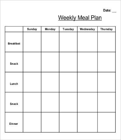 Weekly Meal Plan Template 16 Weekly Meal Planner Template Free Sample Example