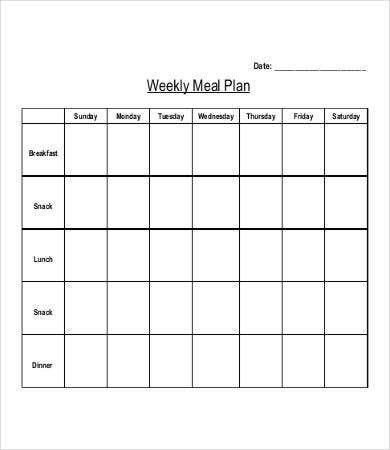 Weekly Meal Plan Template 29 Meal Plan Templates Word Pdf Docs