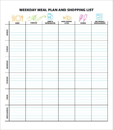 Weekly Meal Plan Template 9 Weekly Meal Planner Template Free Sample Example