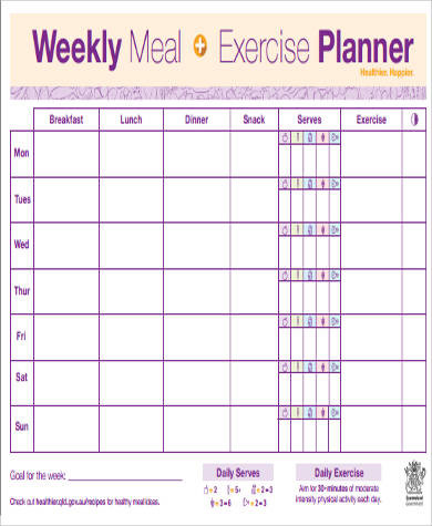 Weekly Meal Plan Template Free 7 Printable Weekly Planner Samples In Ms Word