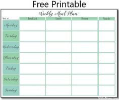 Weekly Meal Plan Template Free Printable Weekly Meal Planning Templates and A Week