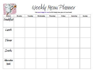 Weekly Menu Planner Template 45 Printable Weekly Meal Planner Templates