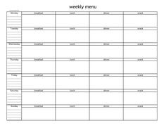 Weekly Menu Planner Template Free 7 Day Meal Planning Template &quot;always Be Prepared
