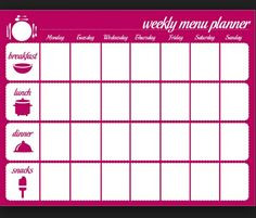 Weekly Menu Planner Template Free Printable Weekly Meal Plan Template Super Cute Menu