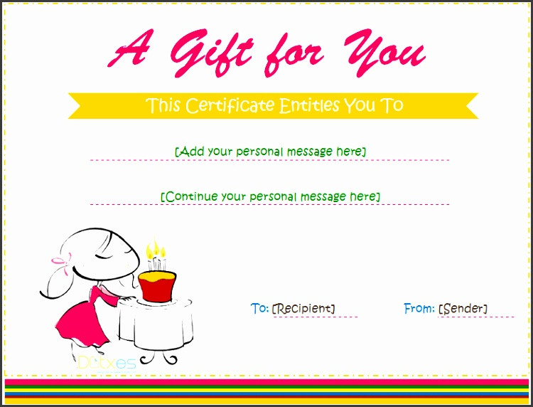 Birthday Gift Certificate Template 7 Free Birthday Gift Certificate Template