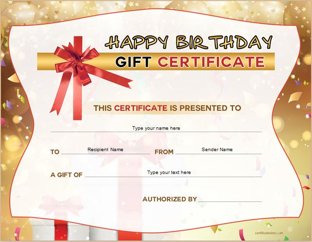 Birthday Gift Certificate Template Birthday Gift Certificate Sample Templates for Word