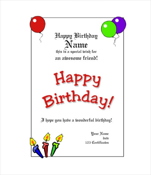 Birthday Gift Certificate Template Birthday Gift Certificate Templates 16 Free Word Pdf