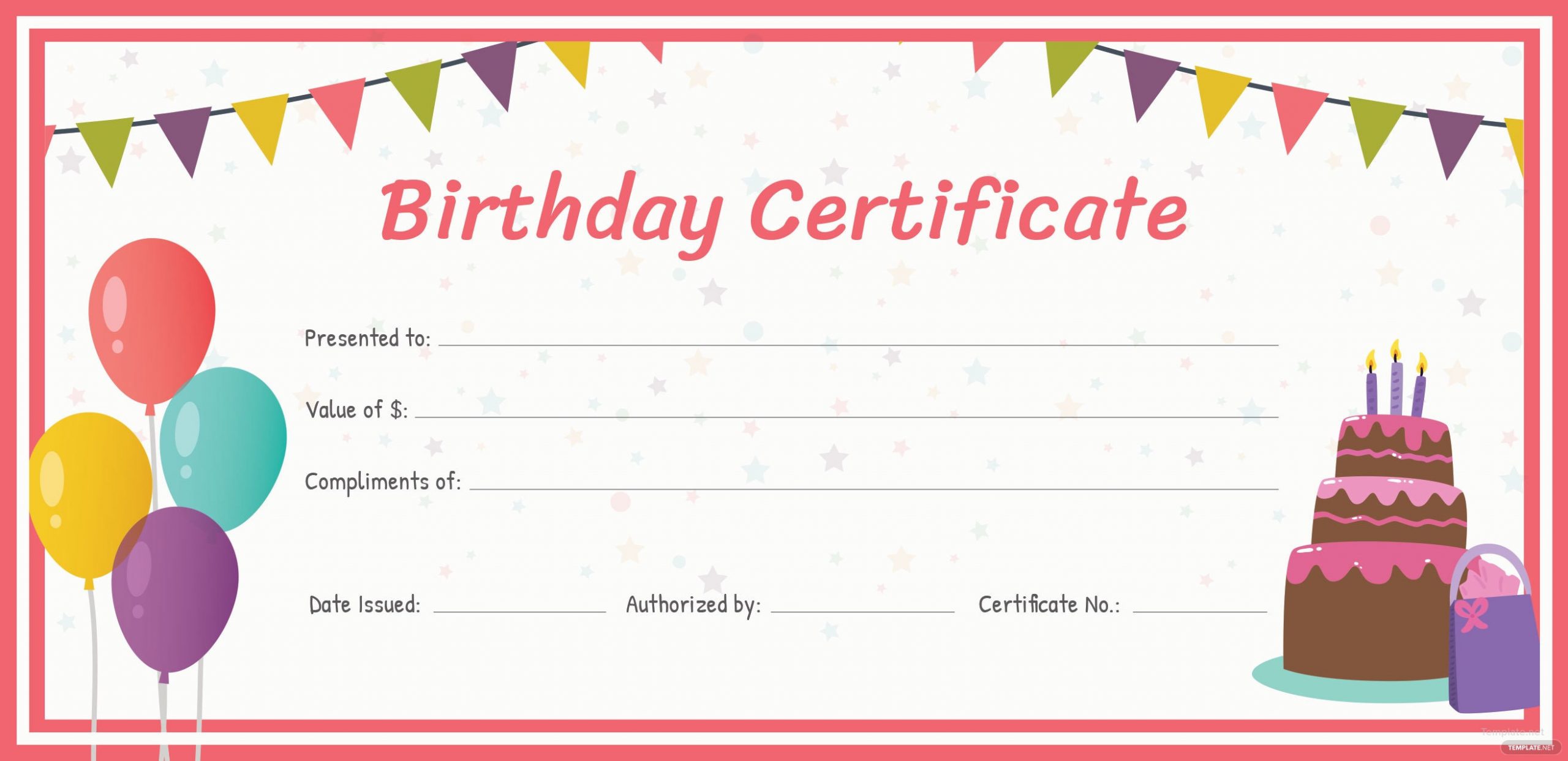 Birthday Gift Certificate Template Free Birthday Gift Certificate Template In Adobe