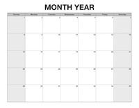 Blank Monthly Calendar Template 5 Week Blank Monthly Calendar