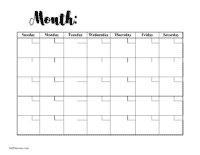 Blank Monthly Calendar Template Free Blank Calendar Templates