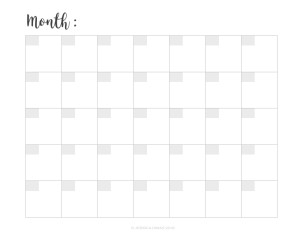 Blank Monthly Calendar Template Free Printables Library