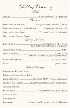 Catholic Wedding Program Template Catholic Mass Wedding Ceremony Catholic Wedding Traditions