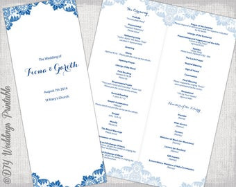 Catholic Wedding Program Template Catholic Wedding Program Template Champagne Scroll
