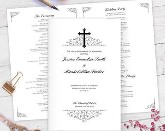 Catholic Wedding Program Template Handmade Catholic Wedding Programs