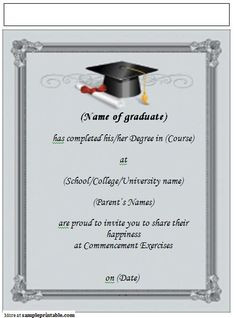 College Graduation Announcements Template Free Invitation Templates for Word