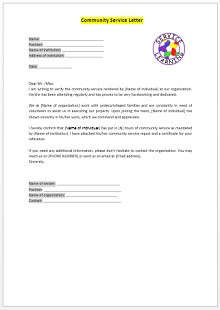 Community Service Letter Template 40 Munity Service Letter Templates Excelshe