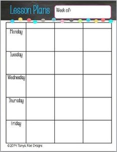 Preschool Lesson Plan Template Cute Lesson Plan Template… Free Editable Download