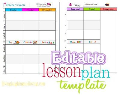 Preschool Lesson Plan Template Editable Free Lesson Plan Template Preschool Items