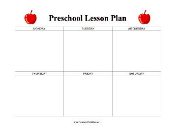 Preschool Lesson Plan Template Preschool Lesson Plan