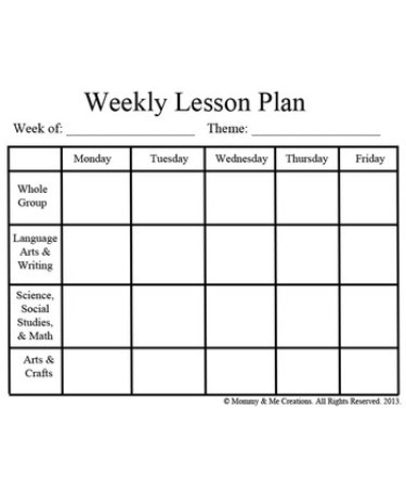 Preschool Lesson Plan Template Preschool Lesson Plan Template Pdf Free Download Printable