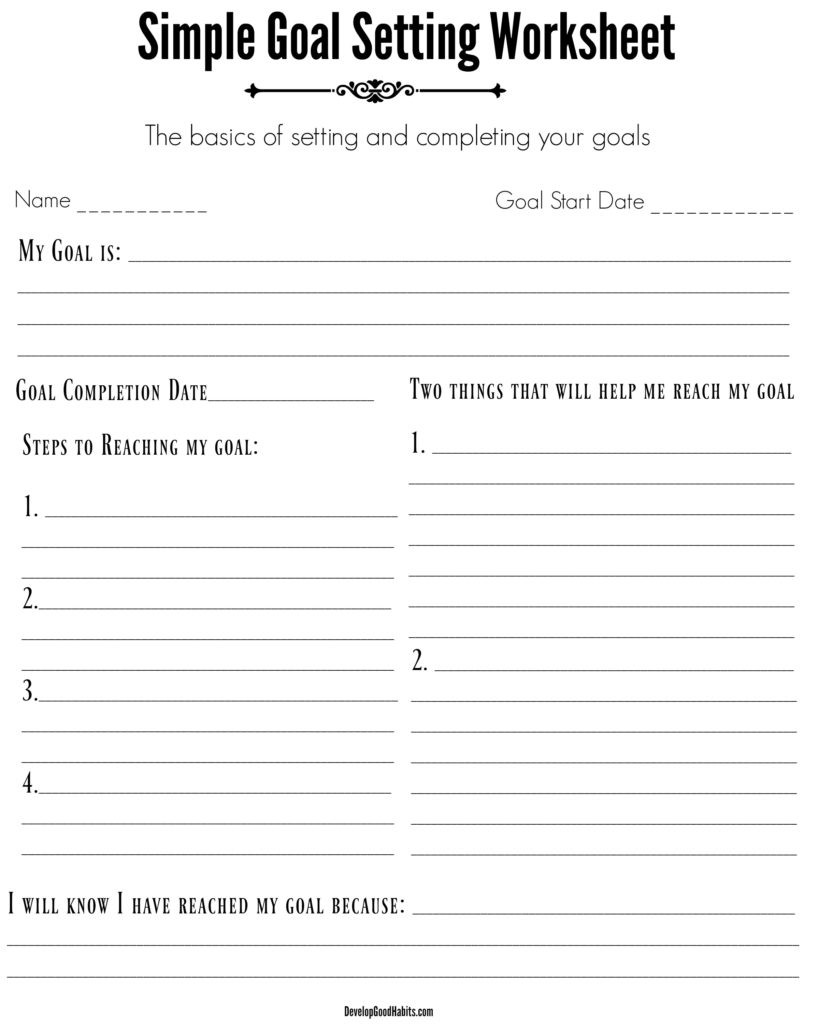 Student Goal Setting Template Goal Setting for Students Kids &amp; Teens Incl Worksheets
