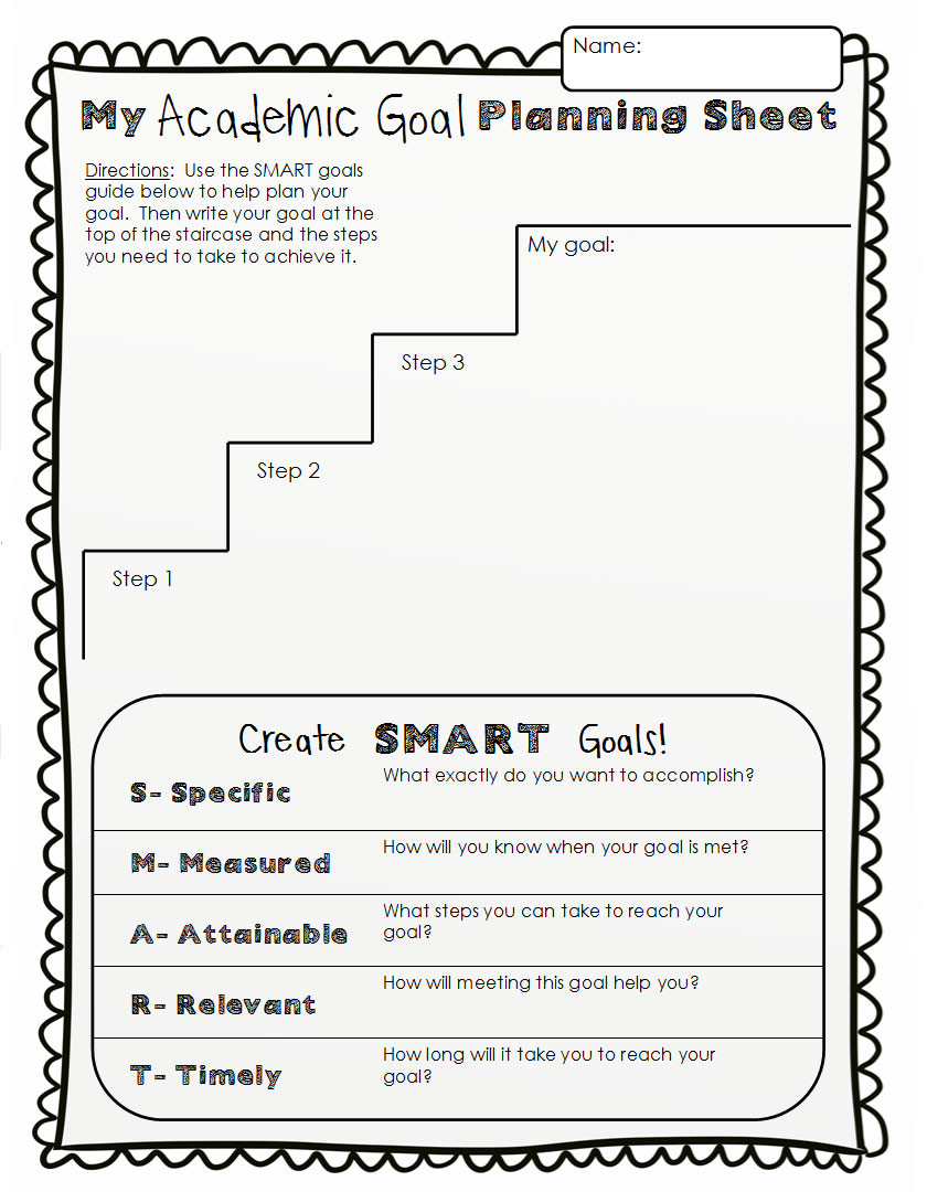 Student Goal Setting Template Student Academic Goal Setting Sheets Primary theme Park