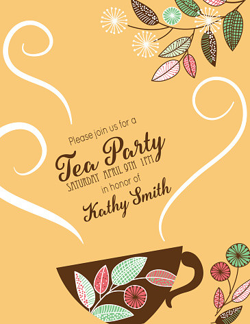 Tea Party Invitation Template Garden Party Tea Bridal Shower Invitation Template Stock