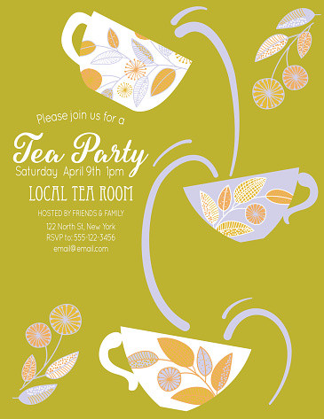 Tea Party Invitation Template Garden Party Tea Bridal Shower Invitation Template Stock