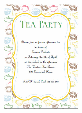 Tea Party Invitation Template Printable Tea Party Invitations