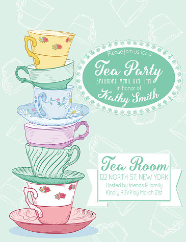 Tea Party Invitation Template Tea Party Invitation Template Stock Illustration