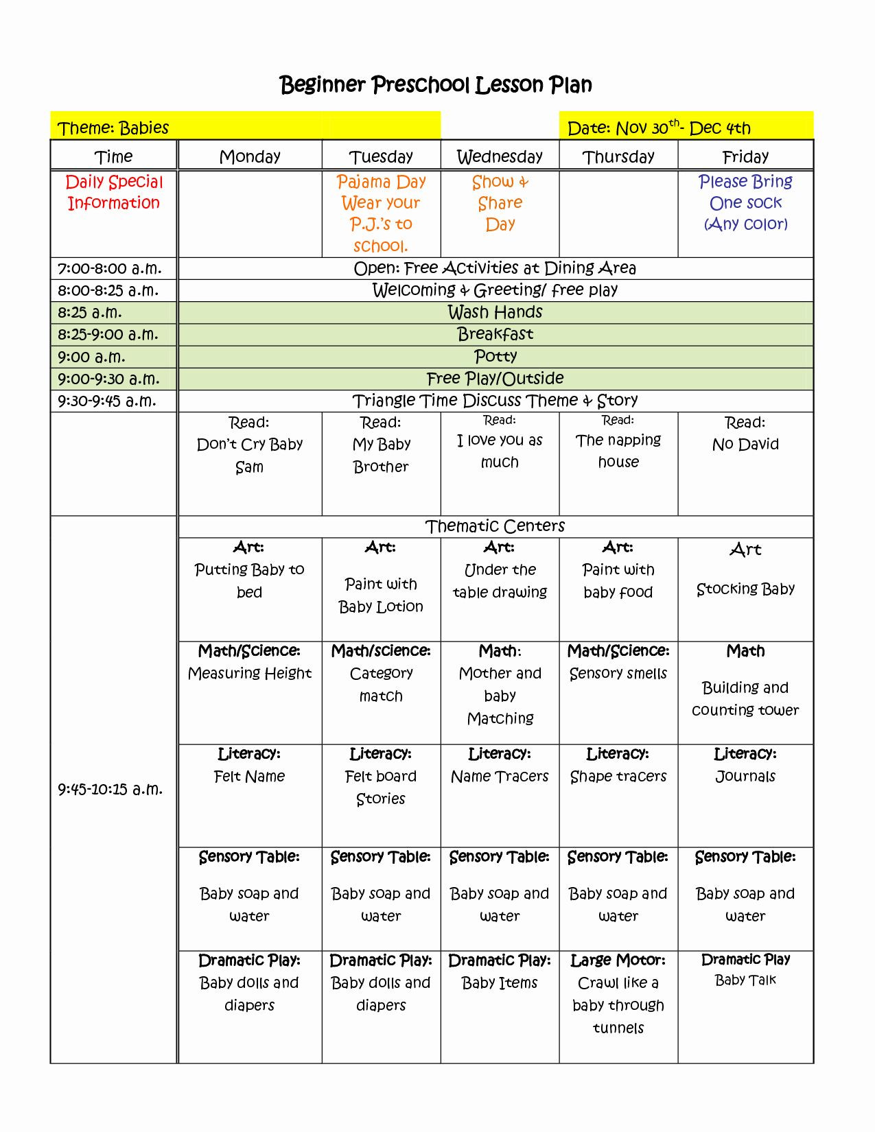 Toddler Lesson Plan Template 40 toddler Lesson Plan Ideas