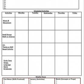 Toddler Lesson Plan Template Infant Blank Lesson Plan Sheets