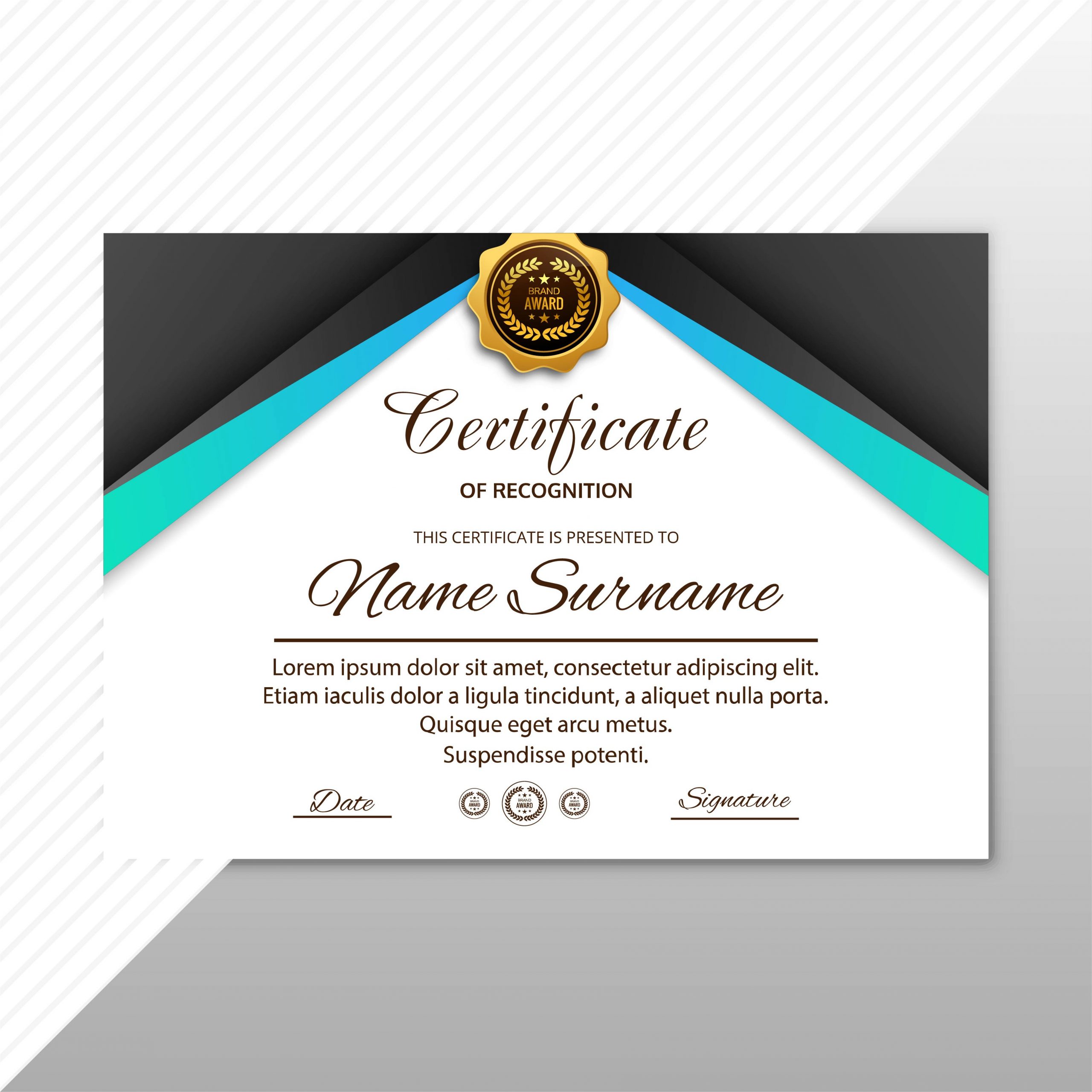 Award Certificate Template Free Abstract Creative Certificate Of Appreciation Award