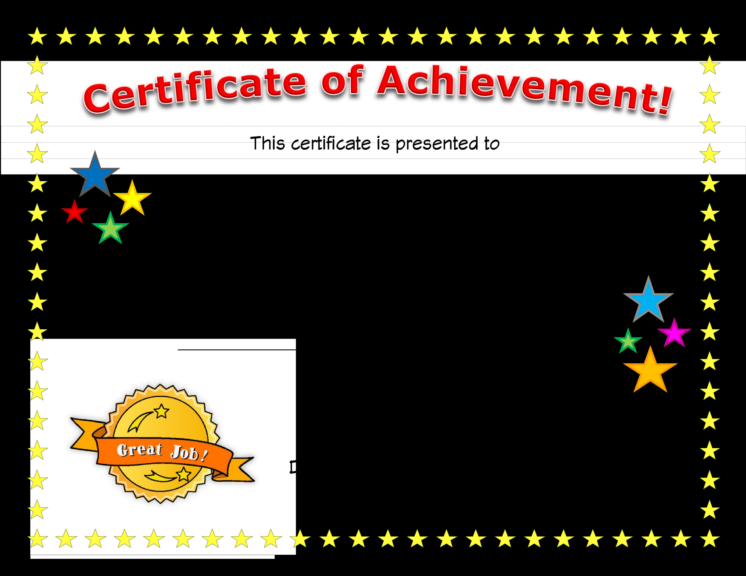 Award Certificate Template Free Blank Certificate Achievement