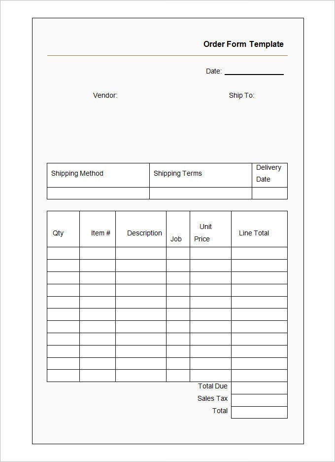 Blank order form Template 43 Blank order form Templates Pdf Doc Excel